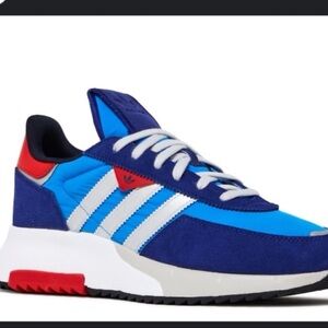 Adidas Men's Vibrant Blue and Red Sneakers